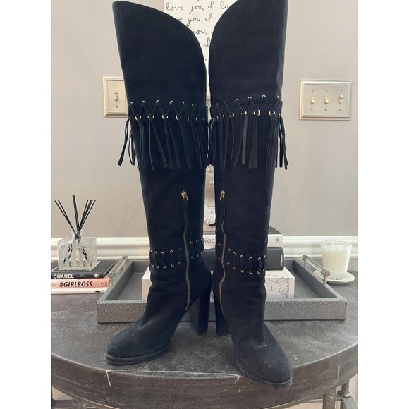 Rebecca Minkoff Shoes - REBECCA MINKOFF Bardot Over The Knee Fringe Boots